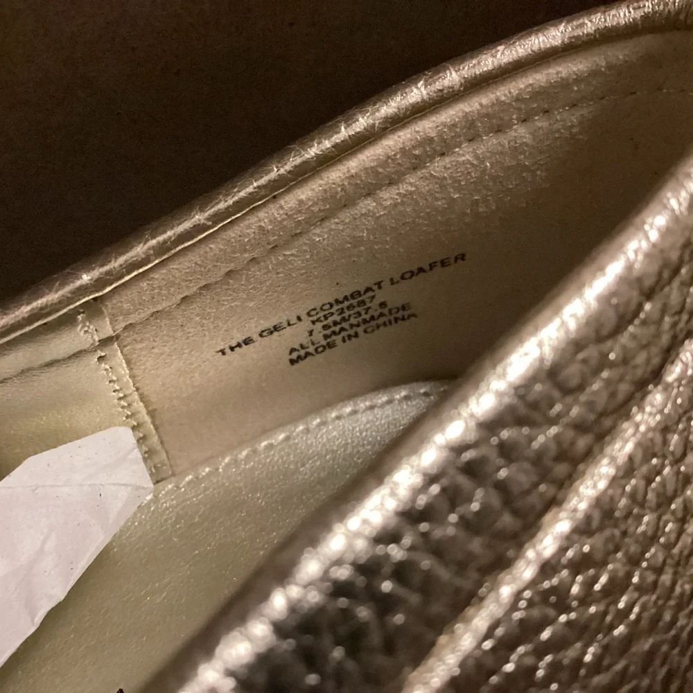 Katy Perry Geli Combat Loafers Gold Metallic 7.5 Med